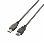 （まとめ）エレコム USB3.0延長ケーブル（A-A） USB3-E10BK【×3セット】