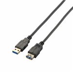 （まとめ）エレコム USB3.0延長ケーブル（A-A） USB3-E15BK【×3セット】