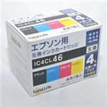 （まとめ）ワールドビジネスサプライ 【Luna Life】 エプソン用 互換インクカートリッジ IC4CL46 4本パック LN EP46／4P【×3セット】