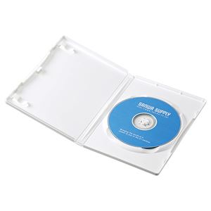 （まとめ）サンワサプライ DVDトールケース（1枚収納） DVD-TN1-03W【×10セット】 - 拡大画像