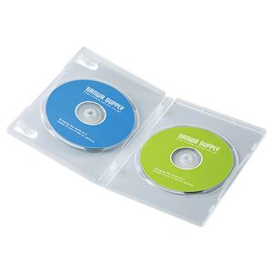 （まとめ）サンワサプライ DVDトールケース（2枚収納） DVD-TN2-03C【×10セット】 - 拡大画像