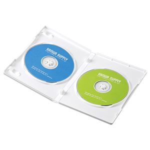 （まとめ）サンワサプライ DVDトールケース（2枚収納） DVD-TN2-03W【×10セット】 - 拡大画像