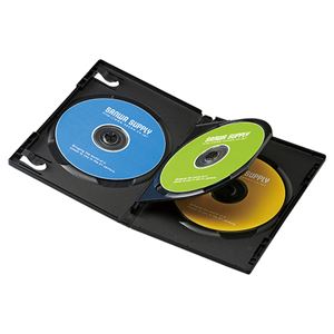 （まとめ）サンワサプライ DVDトールケース（3枚収納） DVD-TN3-03BK【×10セット】 - 拡大画像