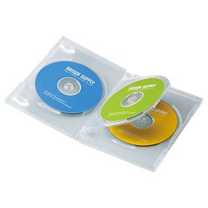 （まとめ）サンワサプライ DVDトールケース（3枚収納） DVD-TN3-03C【×10セット】 - 拡大画像