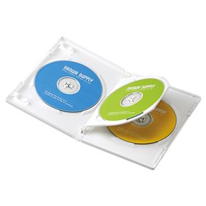 （まとめ）サンワサプライ DVDトールケース（3枚収納） DVD-TN3-03W【×10セット】 - 拡大画像