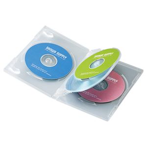 (まとめ)サンワサプライ DVDトールケース(4枚収納) DVD-TN4-03C【×5セット】 商品写真