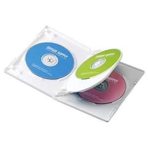 （まとめ）サンワサプライ DVDトールケース（4枚収納） DVD-TN4-03W【×5セット】 - 拡大画像