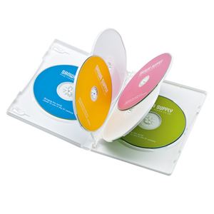 (まとめ)サンワサプライ DVDトールケース(6枚収納) DVD-TN6-03W【×5セット】 商品画像