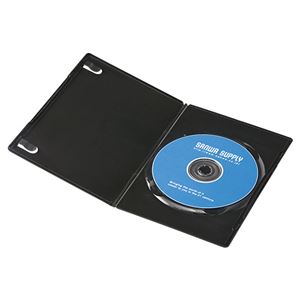（まとめ）サンワサプライ スリムDVDトールケース（1枚収納） DVD-TU1-03BK【×10セット】 - 拡大画像