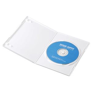 （まとめ）サンワサプライ スリムDVDトールケース（1枚収納） DVD-TU1-03W【×10セット】 - 拡大画像