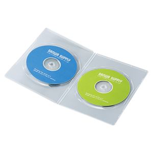 （まとめ）サンワサプライ スリムDVDトールケース（2枚収納） DVD-TU2-03C【×10セット】 - 拡大画像