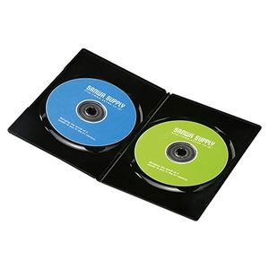 （まとめ）サンワサプライ スリムDVDトールケース（2枚収納） DVD-TU2-10BK【×5セット】 - 拡大画像