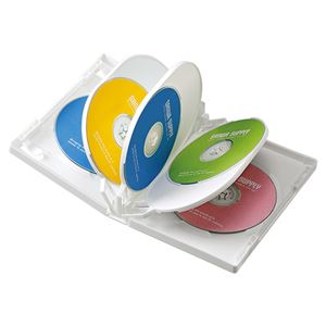 (まとめ)サンワサプライ DVDトールケース(8枚収納) DVD-TW8-01W【×5セット】 商品画像