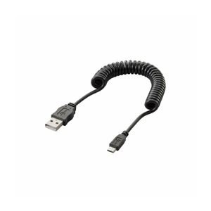 （まとめ）エレコム 充電専用Micro-USBケーブル（カールケーブル） MPA-AMBCCRMBK【×5セット】 - 拡大画像