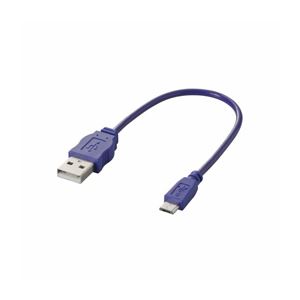 （まとめ）エレコム Micro-USB（A-MicroB）ケーブル MPA-AMBCL02PU【×5セット】 - 拡大画像