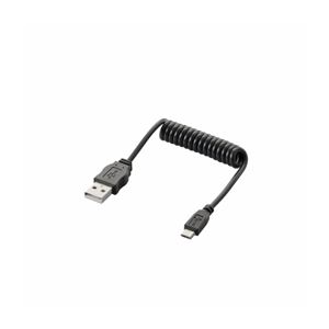 （まとめ）エレコム Micro-USBケーブル（カールケーブルタイプ） MPA-AMBCRSBK【×5セット】 - 拡大画像