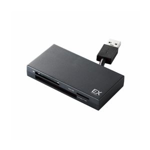 （まとめ）エレコム USB3.0対応ケーブル収納メモリリーダライタ MR3-K005BK【×2セット】 - 拡大画像