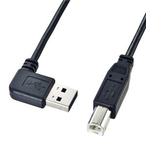 （まとめ）サンワサプライ 両面挿せるL型USBケーブル（A-B標準） KU-RL1【×5セット】 - 拡大画像