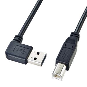 （まとめ）サンワサプライ 両面挿せるL型USBケーブル（A-B標準） KU-RL3【×5セット】 - 拡大画像