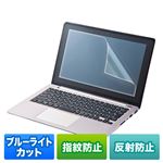 （まとめ）サンワサプライ 10.1型ワイド対応ブルーライトカット液晶保護指紋反射防止フィルム LCD-101WBCAR【×2セット】