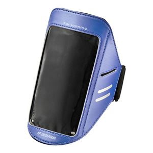 （まとめ）サンワサプライ アームバンドスポーツケース（Lサイズ） PDA-MP3C11BL【×2セット】 - 拡大画像
