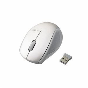 （まとめ）エレコム 3ボタン ワイヤレスレーザーマウス M-LS10DLWH【×2セット】 - 拡大画像
