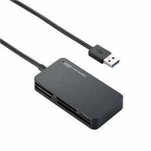 （まとめ）エレコム USB3.0対応メモリリーダライタ MR3-A006BK【×2セット】 - 拡大画像