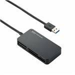 （まとめ）エレコム USB3.0対応メモリリーダライタ MR3-A006BK【×2セット】