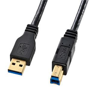 （まとめ）サンワサプライ USB3.0ケーブル1m黒 KU30-10BK【×3セット】 - 拡大画像