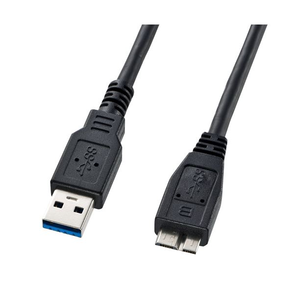 (まとめ)サンワサプライ USB3.0マイクロケーブル(A-MicroB)1m KU30-AMC10BK(×3セット) b04
