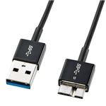 （まとめ）サンワサプライ USB3.0マイクロケーブル（A-MicroB）0.3m超ごく細 KU30-AMCSS03【×3セット】