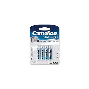 （まとめ）Camelion 単4形リチウム電池 4本パック FR03-BP4【×5セット】 - 拡大画像