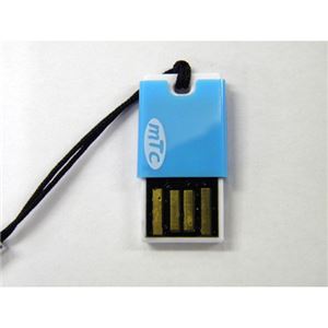 （まとめ）mtc（エムティーシー） microSDカードリーダー（ブルー）（ストレートタイプ） MT-CARM04【×20セット】 - 拡大画像