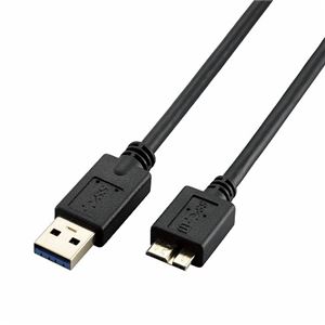 （まとめ）エレコム USB3.0ケーブル（A-microB） MPA-U3AMB05BK【×3セット】 - 拡大画像