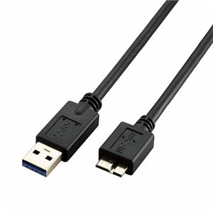（まとめ）エレコム USB3.0ケーブル（A-microB） MPA-U3AMB10BK【×3セット】 - 拡大画像