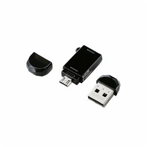 （まとめ）エレコム スマホ・タブレット用USB3.0メモリ（E） MF-SAU308GBK／E【×2セット】 - 拡大画像