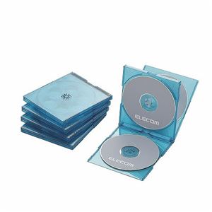 (まとめ)エレコム Blu-ray/DVD/CDケース(標準/PS/4枚収納) CCD-JSCNQ5CBU【×5セット】 商品写真