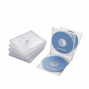 (まとめ)エレコム Blu-ray/DVD/CDケース(標準/PS/4枚収納) CCD-JSCNQ5CR【×5セット】 商品画像