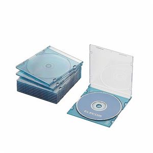(まとめ)エレコム Blu-ray/DVD/CDケース(スリム/PS/1枚収納) CCD-JSCS10CBU【×10セット】 商品画像