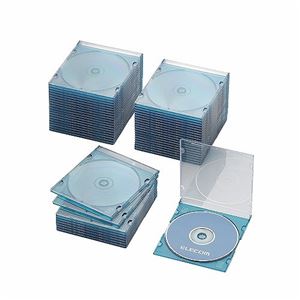 (まとめ)エレコム Blu-ray/DVD/CDケース(スリム/PS/1枚収納) CCD-JSCS50CBU【×3セット】 商品画像