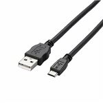 （まとめ）エレコム 2A対応MicroUSB（AMicroB）ケーブル TB-AMB2A08BK【×5セット】