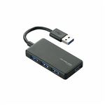 （まとめ）エレコム USB3.0対応4ポートUSBハブ U3H-A407BBK【×2セット】