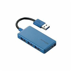 （まとめ）エレコム USB3.0対応4ポートUSBハブ U3H-A407BBU【×2セット】 - 拡大画像