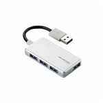 （まとめ）エレコム USB3.0対応4ポートUSBハブ U3H-A407BSV【×2セット】