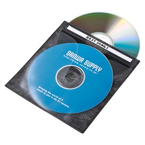 （まとめ）サンワサプライ DVD・CD不織布ケース（ブラック） FCD-FN100BKN【×5セット】 - 拡大画像