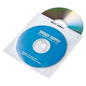 （まとめ）サンワサプライ DVD・CD不織布ケース（ホワイト） FCD-FN100WN【×5セット】 - 拡大画像