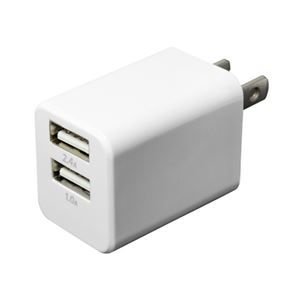 （まとめ）ミヨシ USB-ACアダプタ 2.4A対応 2ポート 白 IPA-24U／WH【×3セット】 - 拡大画像