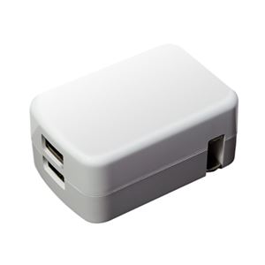 （まとめ）ミヨシ USB-ACアダプタ 2.4A対応 2ポート 白 IPA-24U2／WH【×3セット】 - 拡大画像