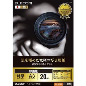 （まとめ）エレコム 印画紙 黒を極めた写真用紙プロ EJK-RCA320【×2セット】 - 拡大画像