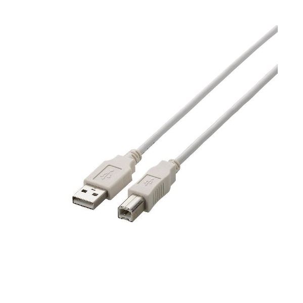 (まとめ)エレコム USB2.0ケーブル U2C-BN20WH(×5セット) b04